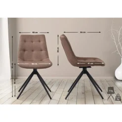 Eetkamerstoelen-CLP Eetkamerstoel Merna zwart Frame - Stof - taupe