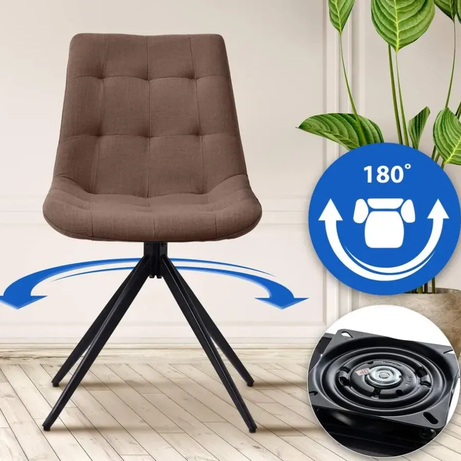 Eetkamerstoelen-CLP Eetkamerstoel Merna zwart Frame - Stof - taupe