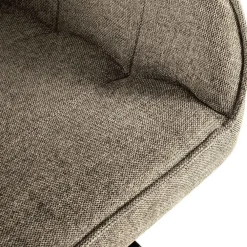 Eetkamerstoelen-CLP Eetkamerstoel Pettuli zwart Frame - Stof - taupe