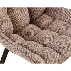Eetkamerstoelen-CLP Eetkamerstoel Saranda zwart Frame - Stof - terrabruin