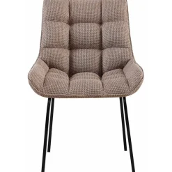 Eetkamerstoelen-CLP Eetkamerstoel Saranda zwart Frame - Stof - terrabruin