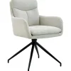 Eetkamerstoelen-CLP Eetkamerstoel Somers zwart Frame - Stof - creme