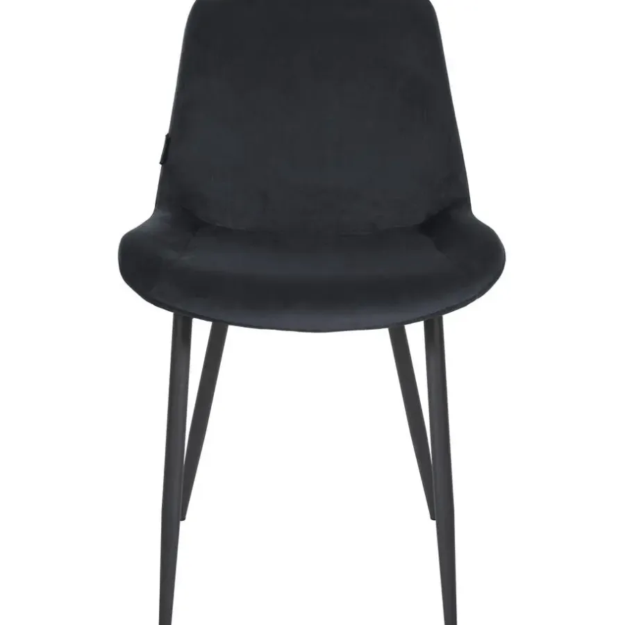 CLP Eetkamerstoel Victoria zwart Frame - Fluweel - zwart