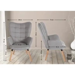 Fauteuils-CLP Fauteuil Garding natura Frame - Stof - grijs