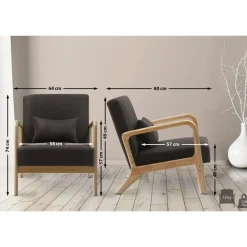 Fauteuils-CLP Fauteuil Hibbing natura Frame - Hout - bruin