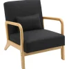 Fauteuils-CLP Fauteuil Hibbing natura Frame - Hout - zwart