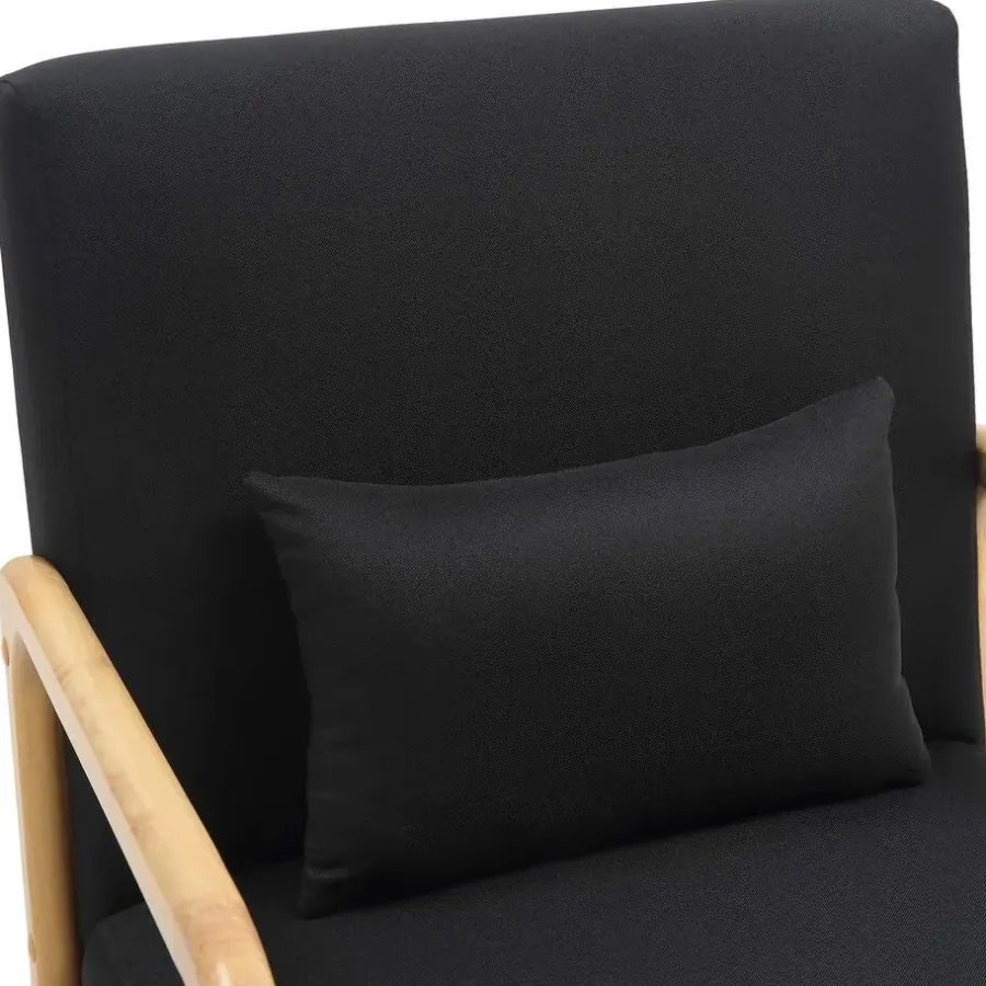 Fauteuils-CLP Fauteuil Hibbing natura Frame - Hout - zwart