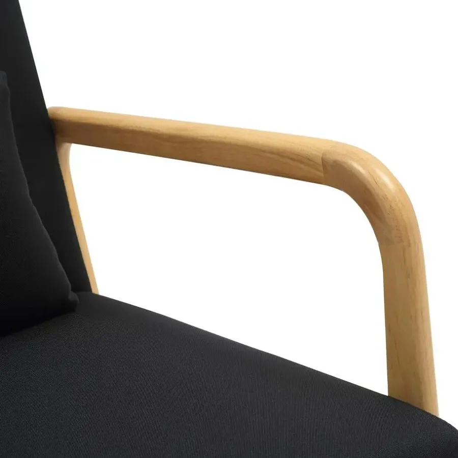 Fauteuils-CLP Fauteuil Hibbing natura Frame - Hout - zwart