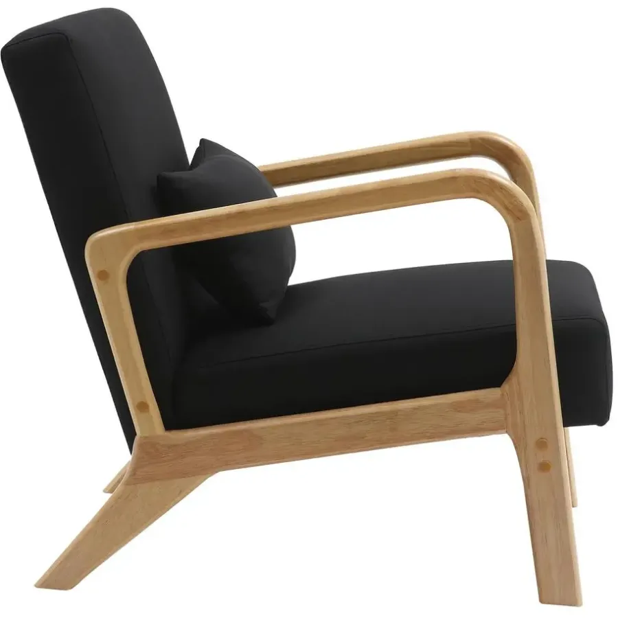 Fauteuils-CLP Fauteuil Hibbing natura Frame - Hout - zwart