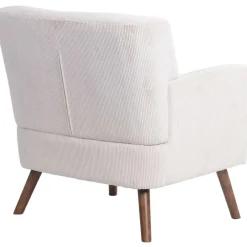 Fauteuils-CLP Fauteuil Kioni bruin Frame - Ribstof - creme