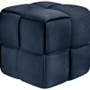 Hockers En Voetenbanken-CLP Hocker Forinta Ribstof - donkerblauw