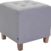 CLP Hocker Pharao antiek licht Frame - Stof - licht grijs
