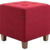 Hockers En Voetenbanken-CLP Hocker Pharao antiek licht Frame - Stof - rood