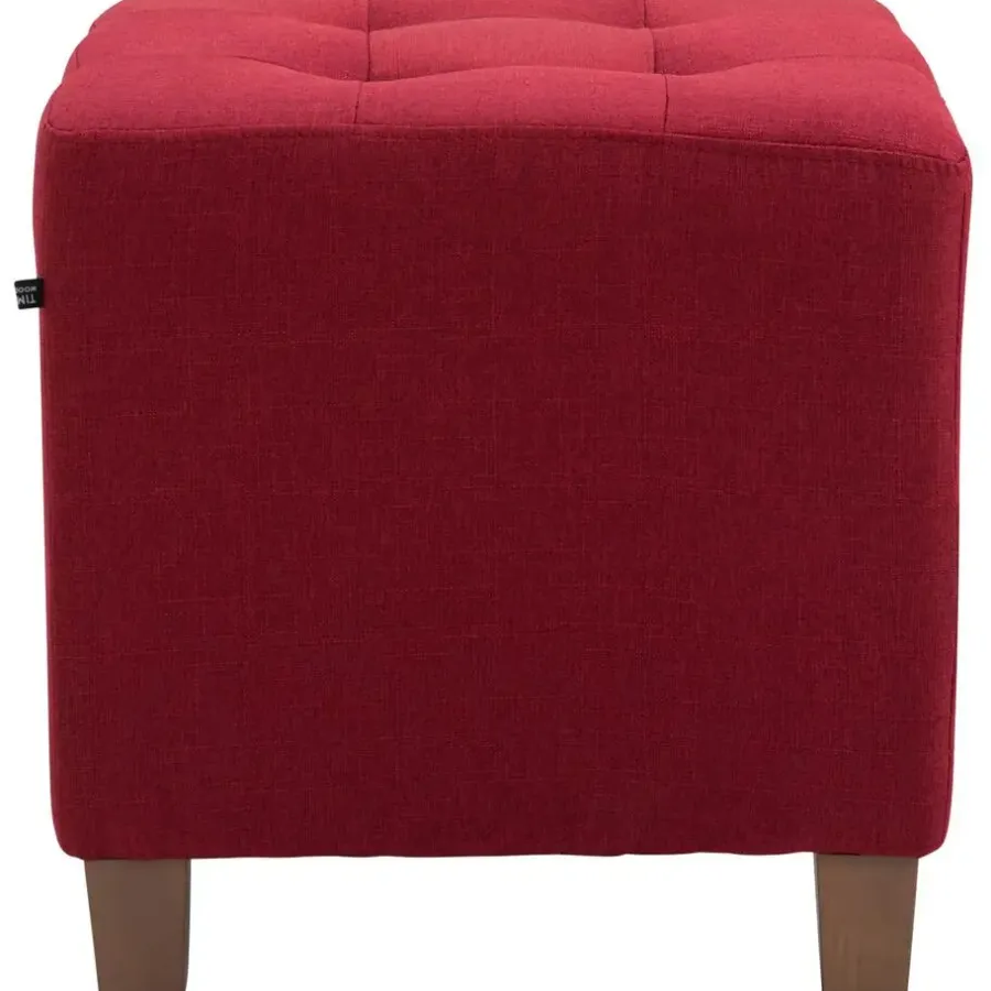 Hockers En Voetenbanken-CLP Hocker Pharao antiek licht Frame - Stof - rood