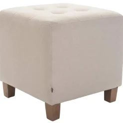 Hockers En Voetenbanken-CLP Hocker Pharao antiek licht Frame - Stof - creme