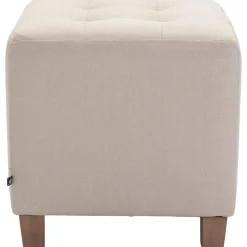 Hockers En Voetenbanken-CLP Hocker Pharao antiek licht Frame - Stof - creme