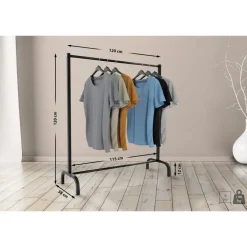 Kledingopbergers|Kledingrekken-CLP Kledingrek Lara 120x120x38 cm - zwart