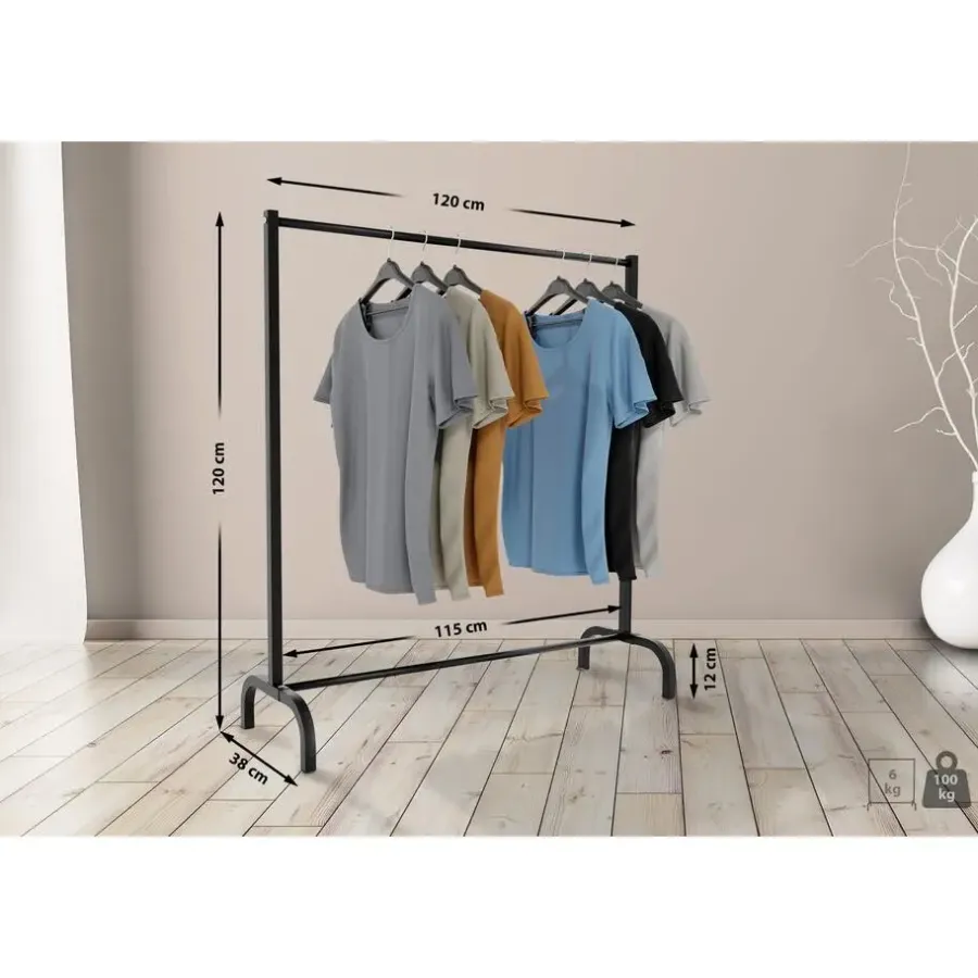 Kledingopbergers|Kledingrekken-CLP Kledingrek Lara 120x120x38 cm - zwart