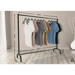 Kledingrekken|Kledingrekken-CLP Kledingrek Lara 120x150x38 cm - zwart