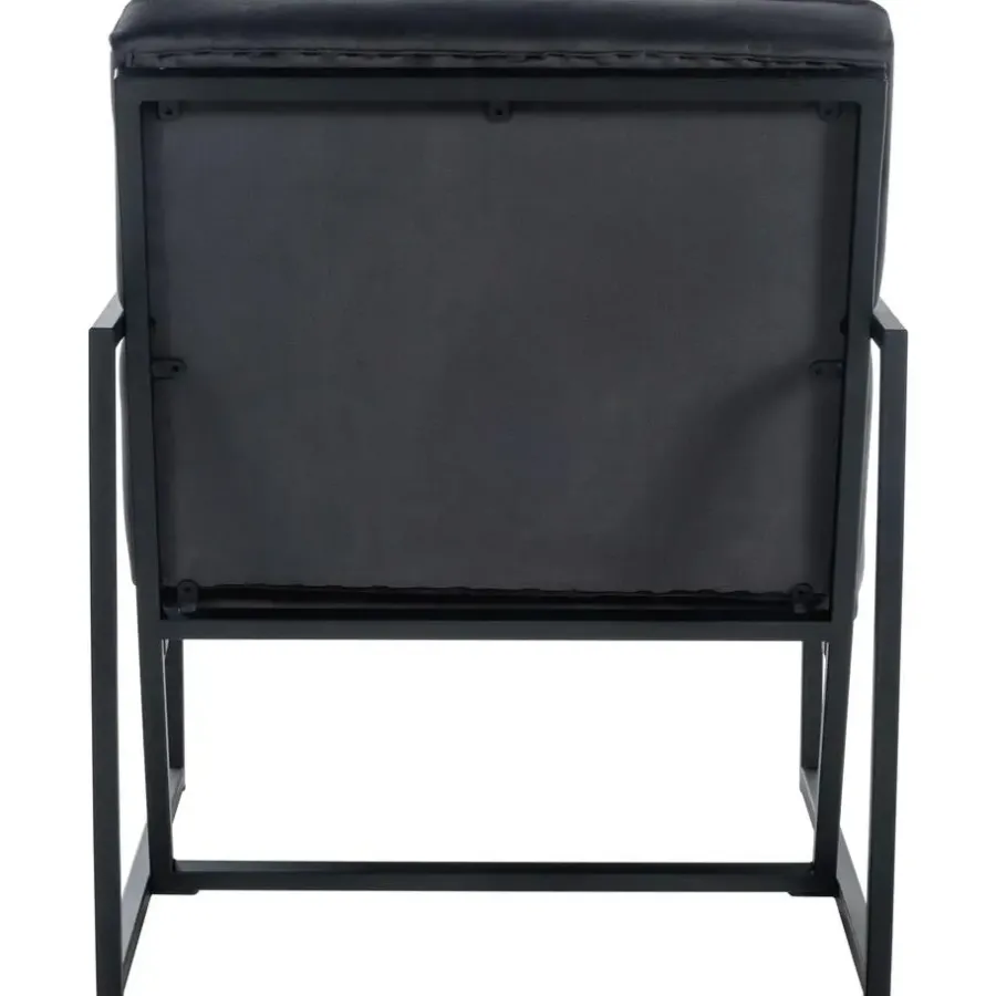 Fauteuils-CLP Lounger Avon zwart Frame - Fluweel - grijs
