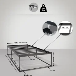 CLP Metalen bed Scala 200x100x46 cm - Zwart