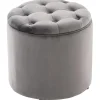 Poefen-CLP Poef Pantin zwart Frame - Fluweel - grijs