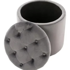 Poefen-CLP Poef Pantin zwart Frame - Fluweel - grijs