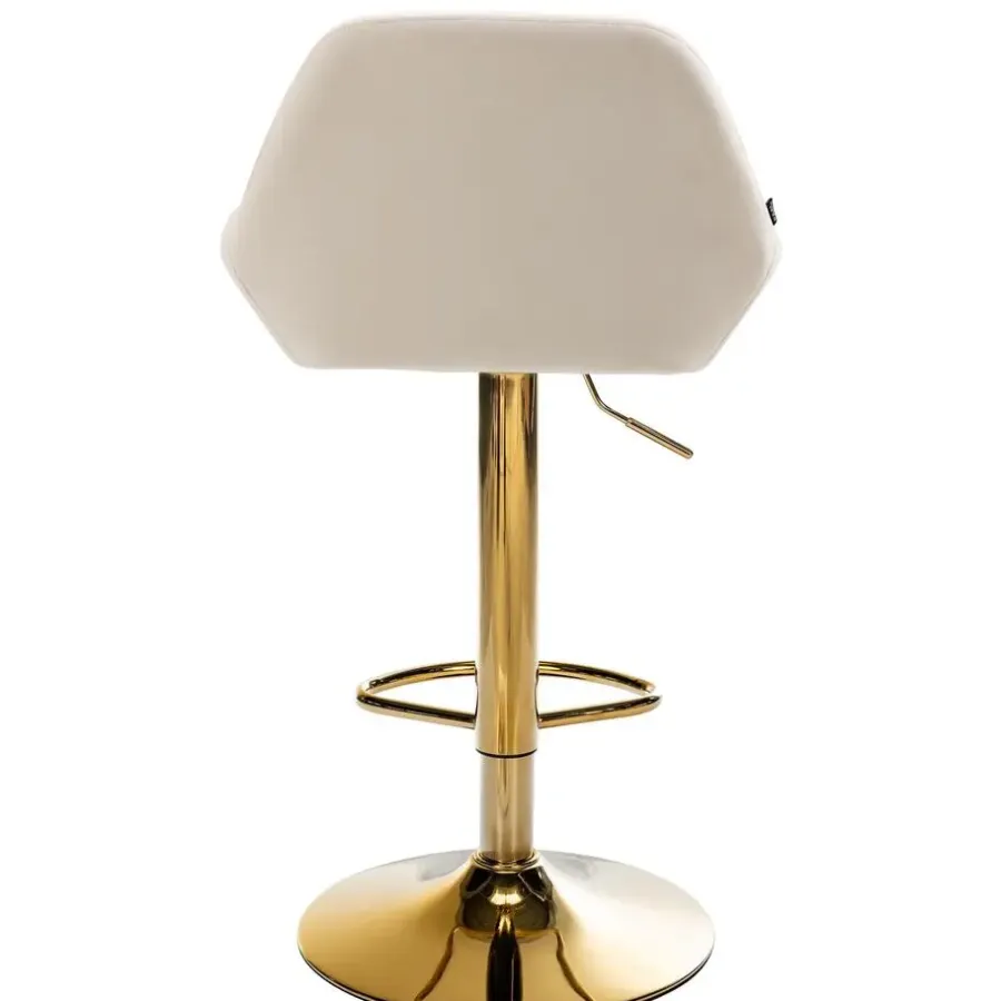 Barkrukken-CLP Set van 2 Barkruk Braga goud Frame - Fluweel - creme
