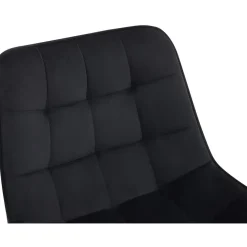 Barkrukken-CLP Set van 2 Barkruk Dartford mat zwart Frame - Fluweel - zwart