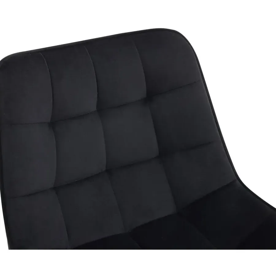 Barkrukken-CLP Set van 2 Barkruk Dartford mat zwart Frame - Fluweel - zwart