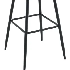 Barkrukken-CLP Set van 2 Barkruk Dartford mat zwart Frame - Fluweel - zwart