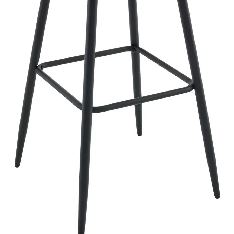 Barkrukken-CLP Set van 2 Barkruk Dartford mat zwart Frame - Fluweel - zwart