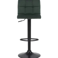 Barkrukken-CLP Set van 2 Barkruk Feni zwart Frame - Fluweel - groen