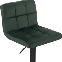 Barkrukken-CLP Set van 2 Barkruk Feni zwart Frame - Fluweel - groen