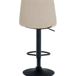 Barkrukken-CLP Set van 2 Barkruk Jerry zwart Frame - Stof - creme