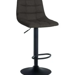 CLP Set van 2 Barkruk Jerry zwart Frame - Stof - donkergrijs