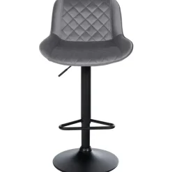 CLP Set van 2 Barkruk Kasson zwart Frame - Fluweel - donkergrijs