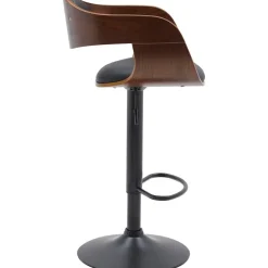 CLP Set van 2 Barkruk Kingston mat zwart Frame - Kunstleer - walnoot/zwart