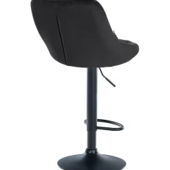 Barkrukken-CLP Set van 2 Barkruk Lazio zwart Frame - Fluweel - zwart