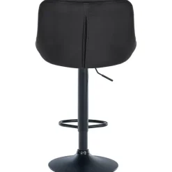 Barkrukken-CLP Set van 2 Barkruk Lazio zwart Frame - Fluweel - zwart