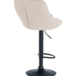 Barkrukken-CLP Set van 2 Barkruk Lazio zwart Frame - Fluweel - creme