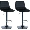 CLP Set van 2 Barkruk Lex mat zwart Frame - Fluweel - zwart