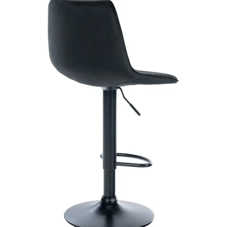 CLP Set van 2 Barkruk Lex mat zwart Frame - Fluweel - zwart