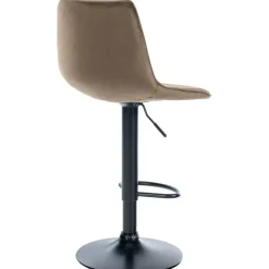 CLP Set van 2 Barkruk Lex mat zwart Frame - Fluweel - bruin