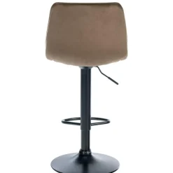 CLP Set van 2 Barkruk Lex mat zwart Frame - Fluweel - bruin
