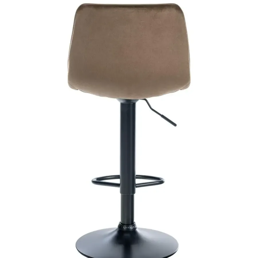 CLP Set van 2 Barkruk Lex mat zwart Frame - Fluweel - bruin