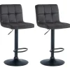 CLP Set van 2 Barkruk Peru zwart Frame - Fluweel - zwart