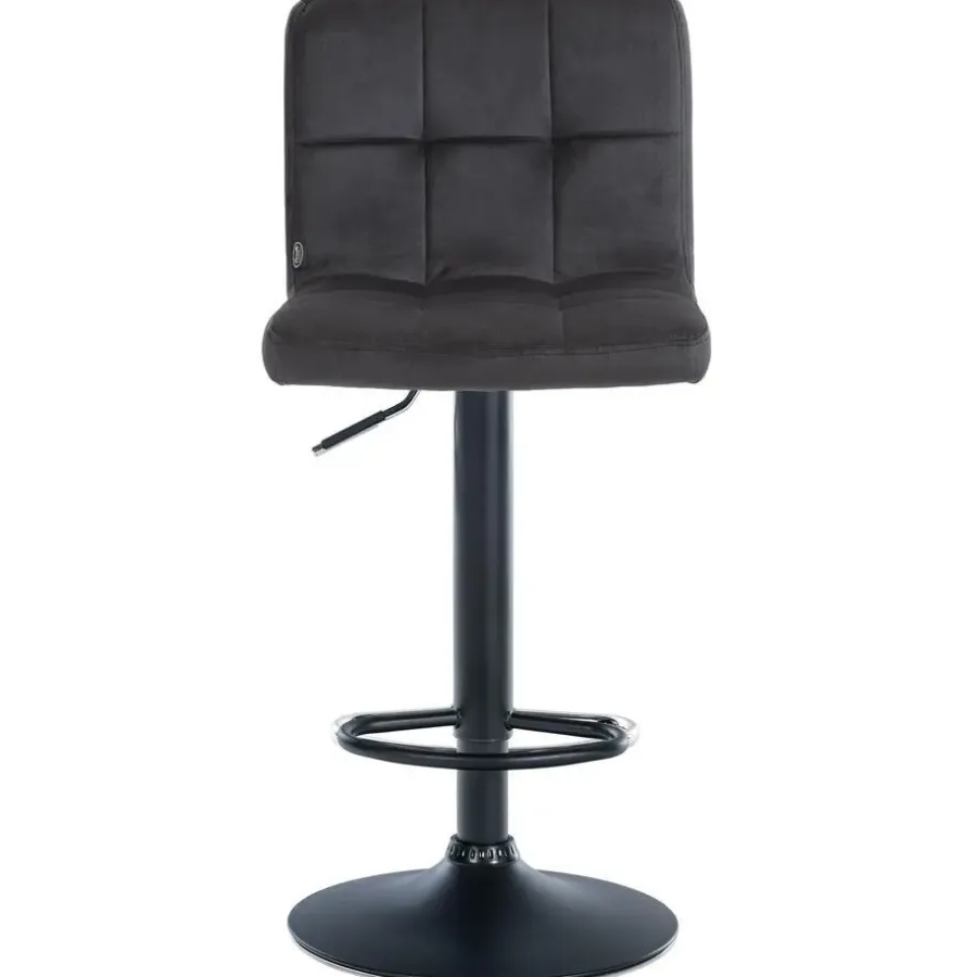 CLP Set van 2 Barkruk Peru zwart Frame - Fluweel - zwart