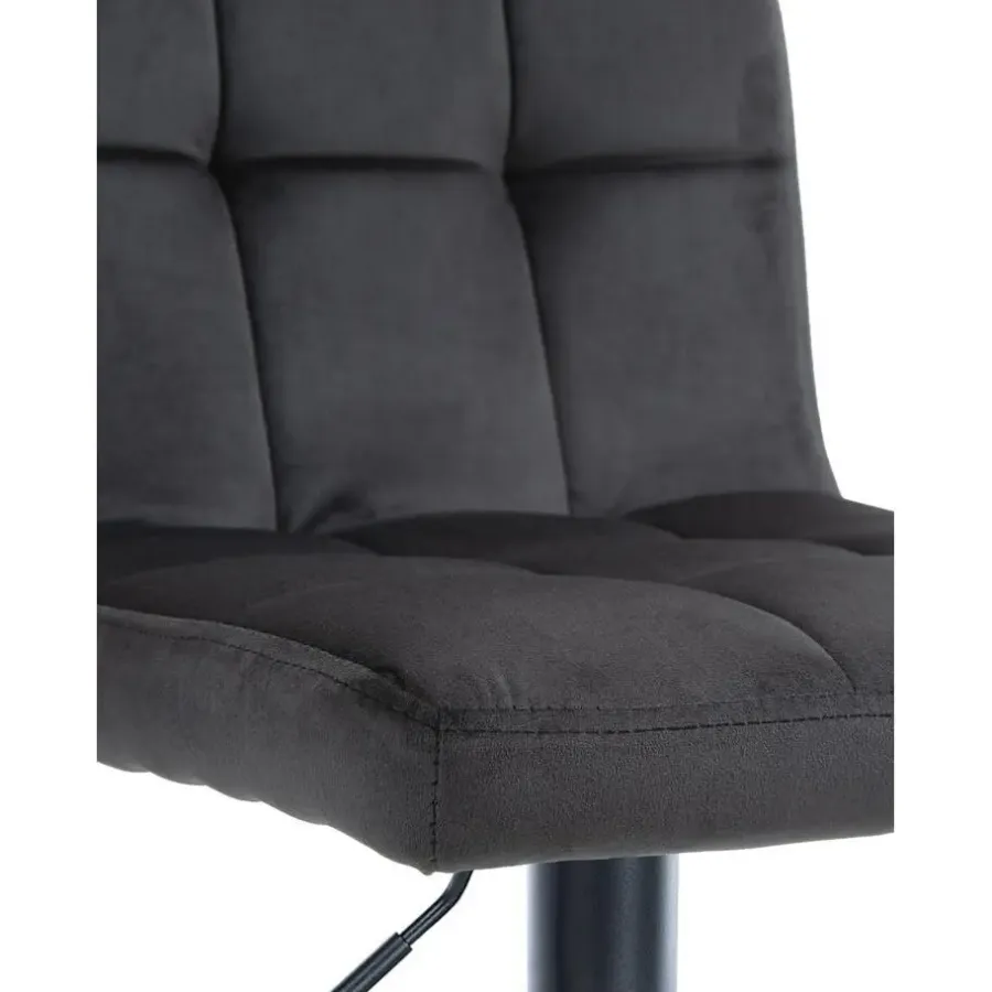 CLP Set van 2 Barkruk Peru zwart Frame - Fluweel - zwart