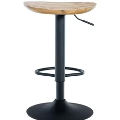 Barkrukken-CLP Set van 2 Barkruk Skelde zwart Frame - Hout - natura